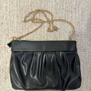 Poppy & Peonies Black Shoulder Bag with Gold Chain - Fallon Farinacci collab